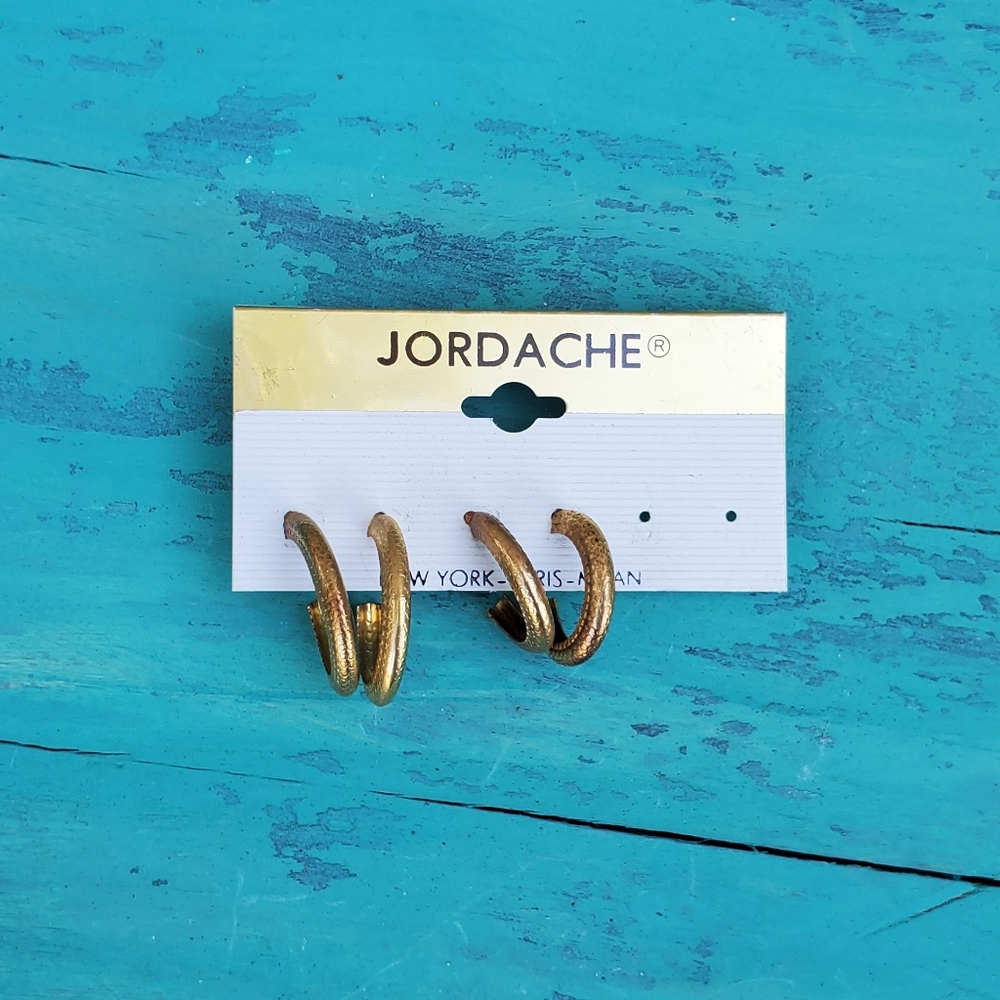 2 sets of Vintage Jordache Huggie Style small hoop earrings Trending 2023